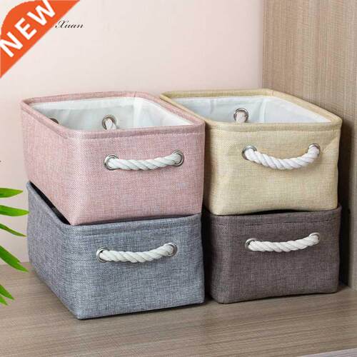 Cotton Linen Folding Storage Baskets Kids Toys Organizer Clo