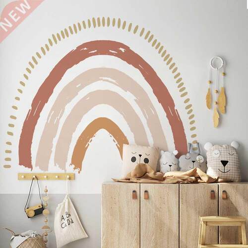 ig Rainow Watercolour Home Decor Wall Sticker Self-Adhesiv