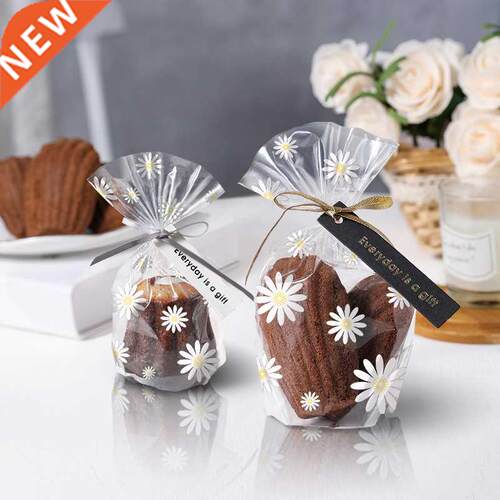 50/100Pcs Transparent Packagng Bags Flower Prnted Cooke S