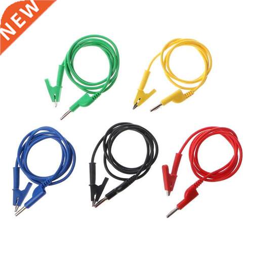 4mm Silicone Banana Plug To Crocodile Alligator Clip Test Pr