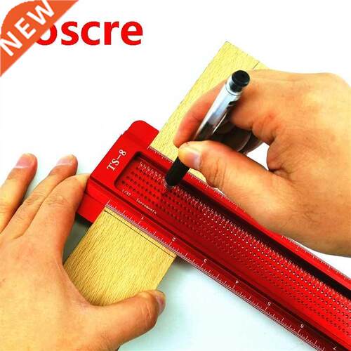 Woodworking Scribe 8 Inch T-type Ruler Aluminum Alloy Hole S