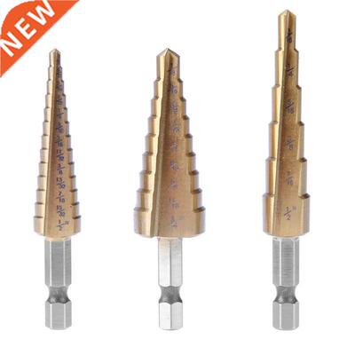 pcs HSS Steel Large Step Cone Titanium Coated Drill Bit Cut