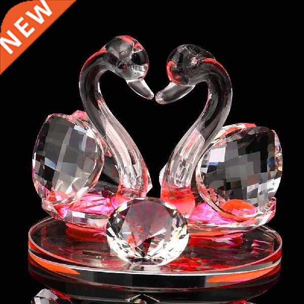 Crystal Swan Wedding Decor Ornament Paperweight Figurine