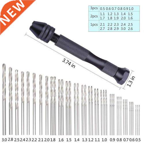 49Pcs Twist Drill Set Precision Pin Vise Hobby Drill with Mo