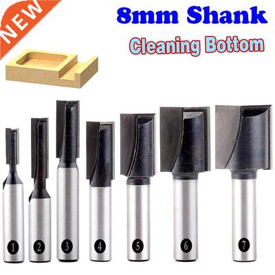 7pcs/set 8mm Shank Straight Router Bit Set Top Quality Plane