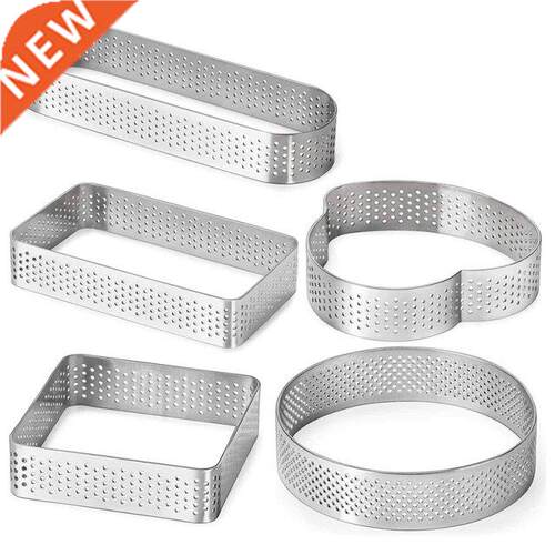 Tart Ring for Baking, Stainless Steel Perforated Tart Ring,