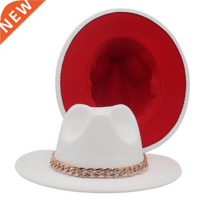 golden chain fedora for women men fedoras white red two ton