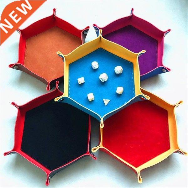 T4MF 5Color Dice Tray Dice Rolling Foldable Tray Hexagon