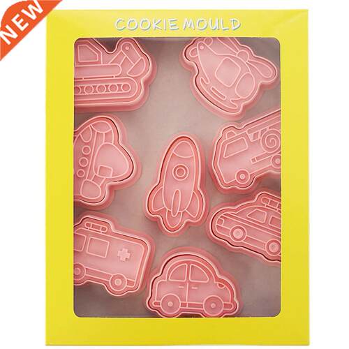 8pcs/set Transportaton Cooke Cutters Cartoon Plastc