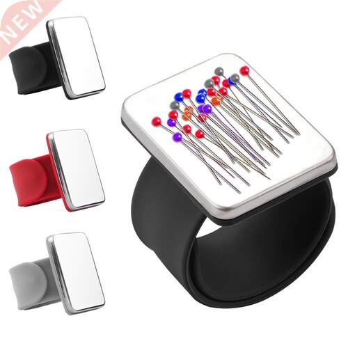 3 Colors Sewing Pincushion Wrist Hand Magnetic Needle Pad Sa