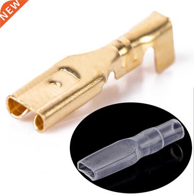 100pcs Copper Crimp Terminals Brass Female Spade Connectors