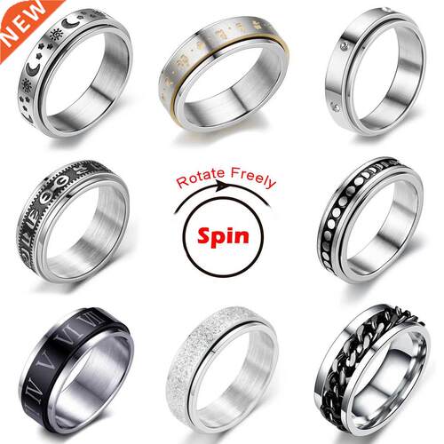 Spinning Spinner Ring For Men Women Anxiety Fidget Rings Sta