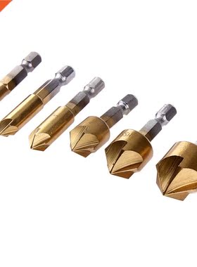 6pcs Metric Countersink Drill Bit 90 Degree Single Flute Edg