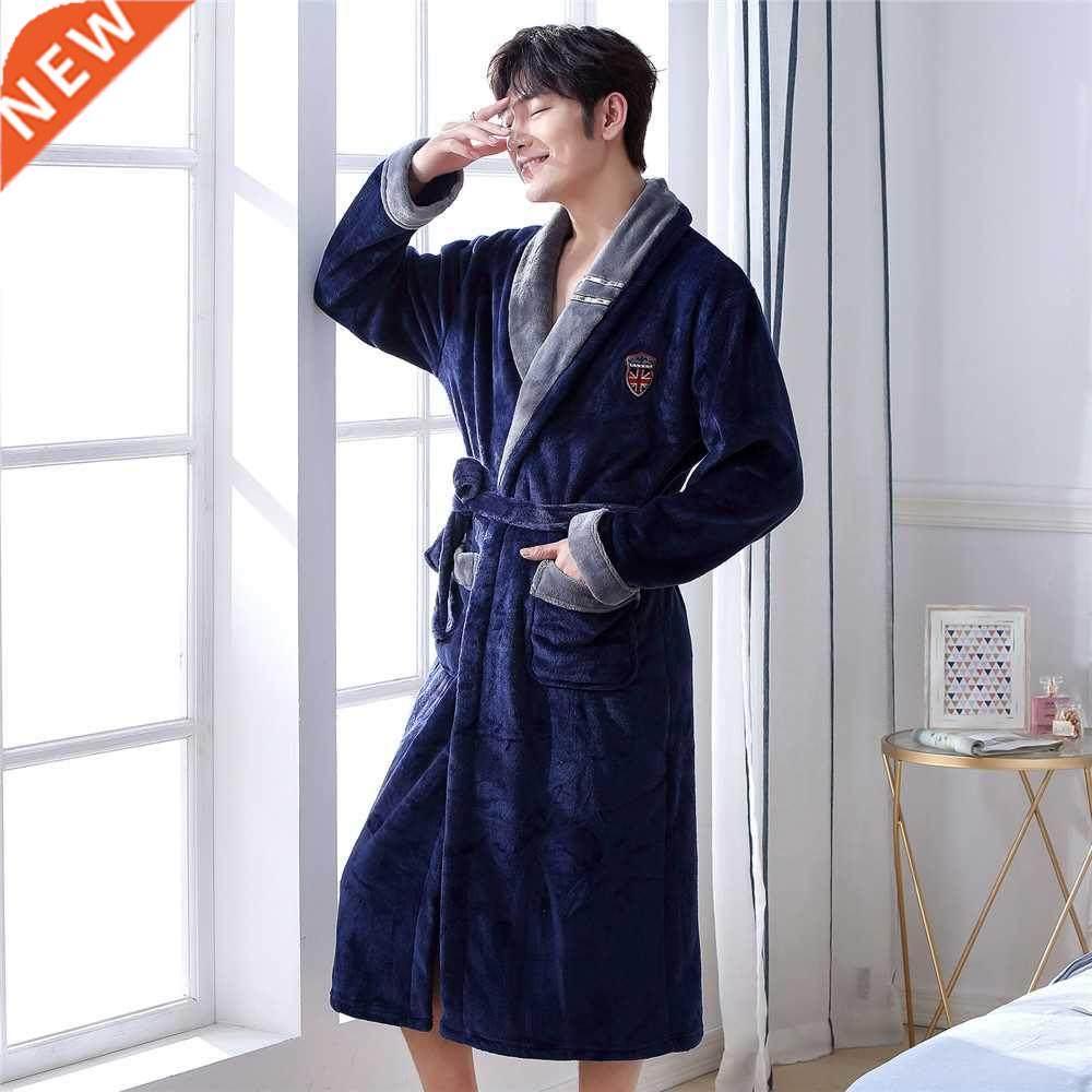 flannel plus size men kimono robe gown homewe comfortable