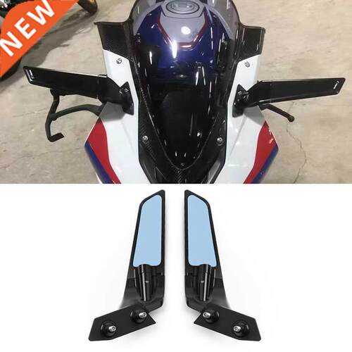 Motorcycle Rearview Mirrors Wind Wing Adjustable Rotating Si