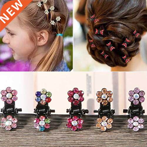 12pcs/pack Crystal Rhinestone Flower Hair Claw Hairpins Hair