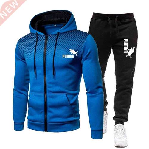 New Winter Men's Clothing Men Sets Printing Hoodie Set Fleec