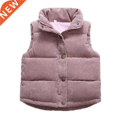 Autumn Boys Grls Hgh-Qualty Corduroy Vest Wnter Warm Th