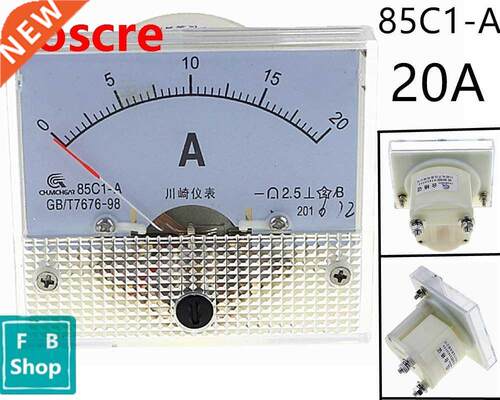 1PCS 85C1-A 20A DC Analog Meter Panel AMP Current Ammeters 8