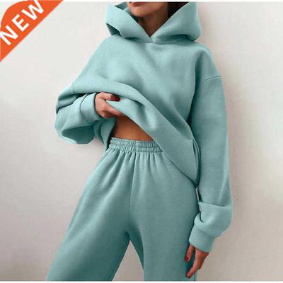 Women's Tracksuit Autumn Plus Fleece Sweatshirts Two Piece S