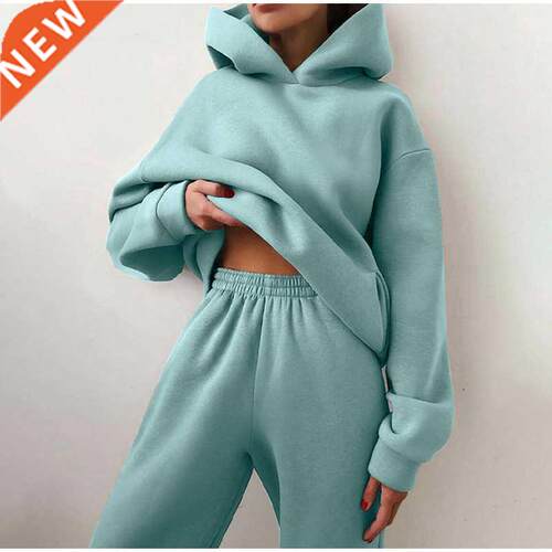 Women's Tracksuit Autumn Plus Fleece Sweatshirts Two Piece S