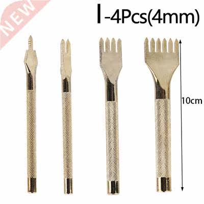 4Pcs/Set Leather Craft Tool Gold Color Stainless Steel Hole
