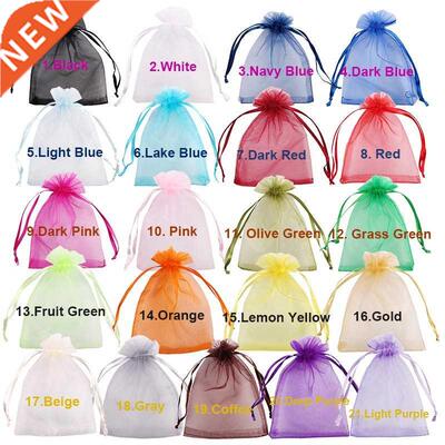 50Pcs/lot 7x9 9x12 10x15 1x18CM Organza Bags Jewelry Bag We