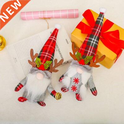 Christmas Decorations Plaid Antlers Handmade Swedish Tomte G