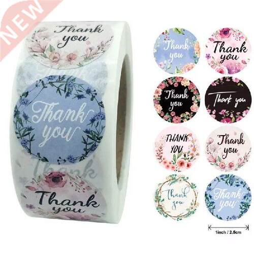 50-500pcs 8 styles Thank You Sticker for Seal Labels Round