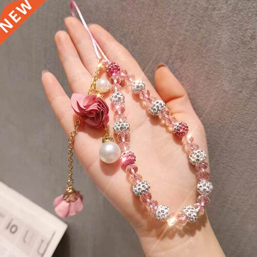 Crystal Bracelet Phone Case Flower Pendant Anti-lost Wrist S