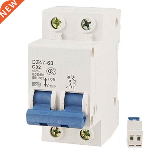 DZ47-63 C32 AC 400V 32A 6000A 2 Poles DIN Rail Mount Miniat
