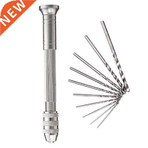 Mini Micro Aluminum Hand Drill With Keyless Chuck +10Pcs