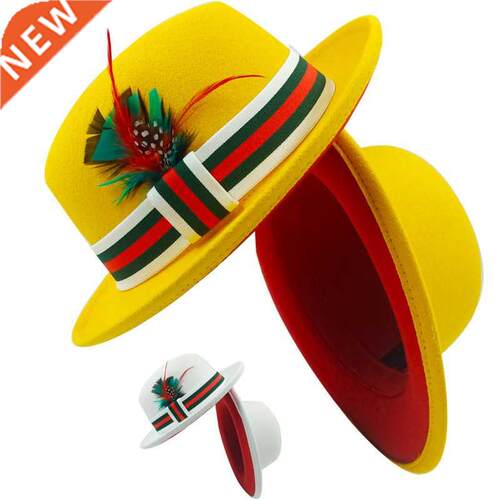 Wholesale price Fedora hat new oval hat top M logo green rib