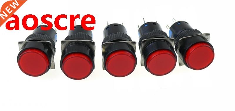 5 Pcs Red Round Cap 2 Terminals Fault Signal Lamp Indicator