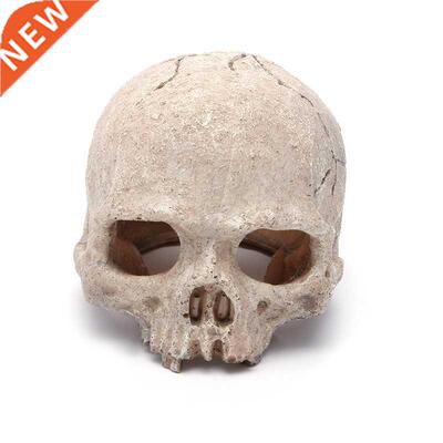 Aquarium Resin Spooky Skull Ornament Cave Vivarium Fish