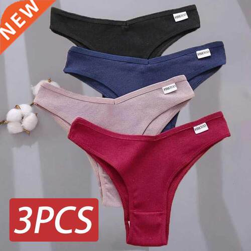 FNETOO 3PCS/Set Women's Pantes Cotton Brazlan Underwear