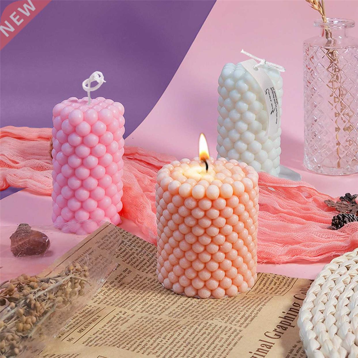 3D Cylindrical Aromatherapy Candle Silicone Mold DIY Round