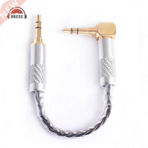 OKCSC 8 Cores OFC Audio Cable 3.5mm Elbow Male to 3.5mm Str