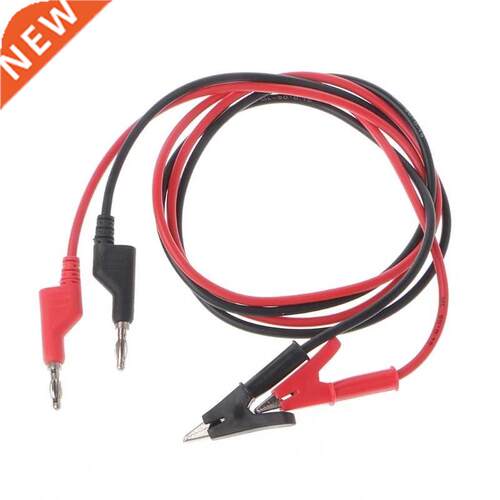2Pcs Black and Red 4mm Stackable Banana Plug To Alligator Cl