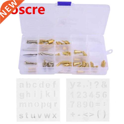 57pcs Wood Burning Pen Tip Stencil Set Brass Soldering Pyrog