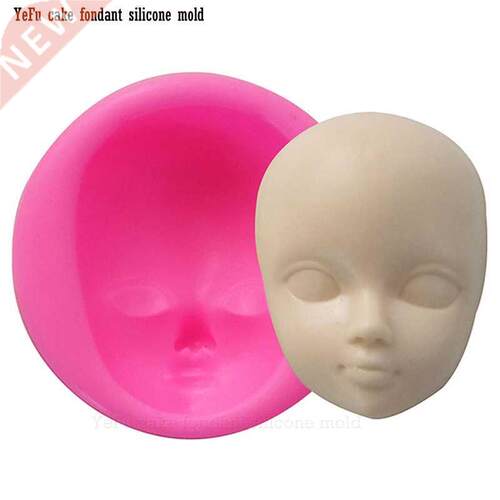 Baby face girl Head chocolate silicone mold for cake decorat