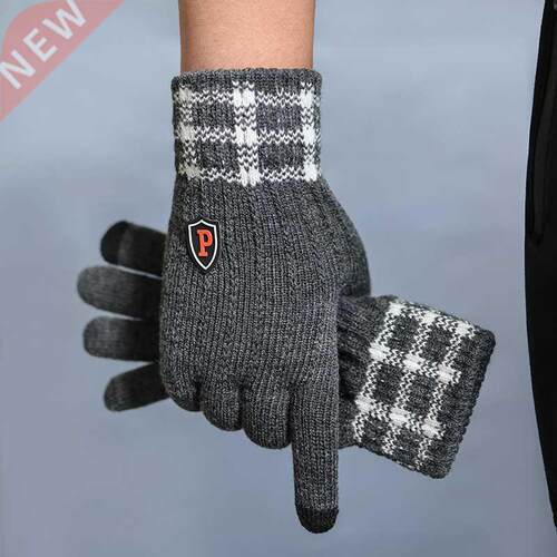 Winter Men's Gloves Touch Screen Knitted Gloves Outdoor Driv