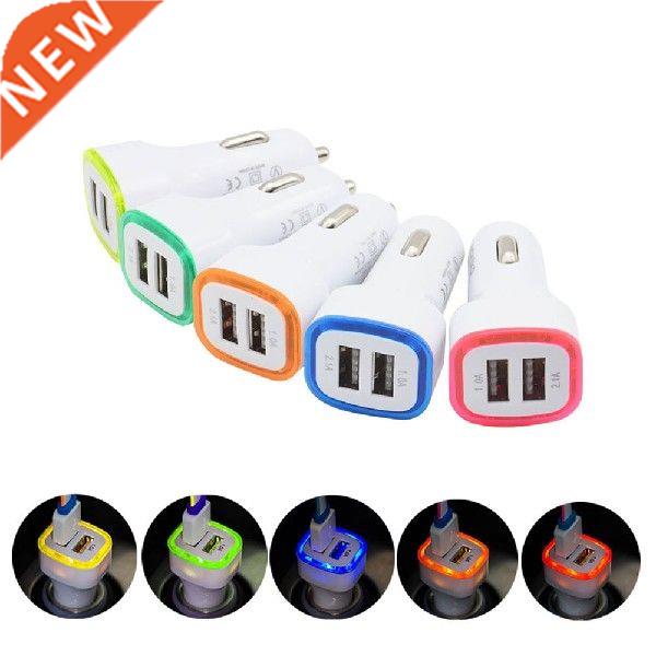 Led Light Square Rocket Car Charger Dual USB 2.1A Luminous