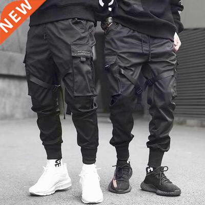 Harajuku Fashion Ribbons Harem Joggers Men's Cargo Pants Sre