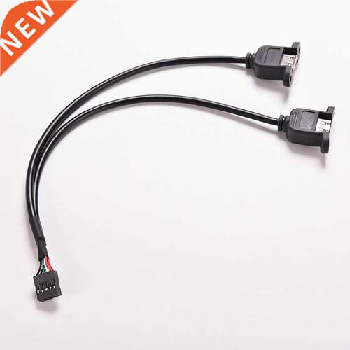 High Speed 0cm/1FT 2 Dual Port USB A Female to Internal 9 P