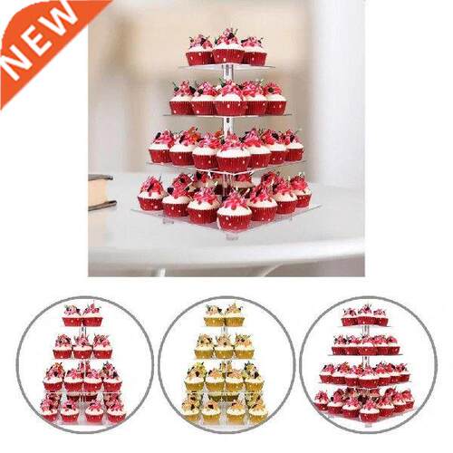 Acrylic 1 Set Premium Sque Fruits Crier 4 Tiers Dessert
