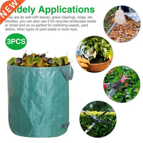 3pcs Yard Reusable Foldable Sacks With Dual Handles Garden W