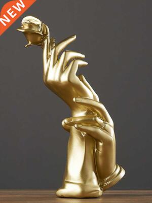 Golden Gesture Resin Miniature Figurines Porcelain Crafts