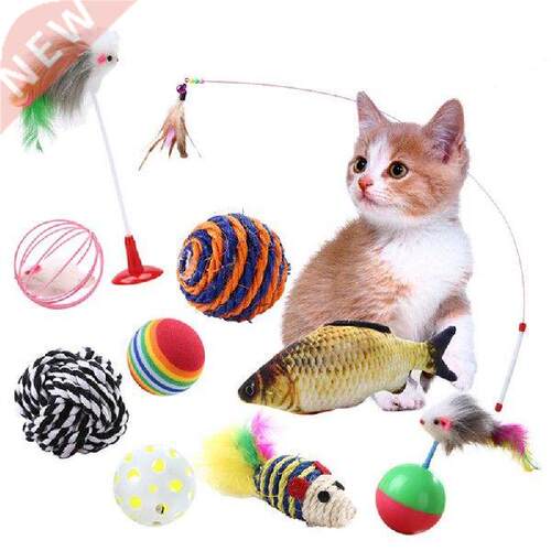10Pcs Cat Toy Set Variety Pack Training Cat Interactive