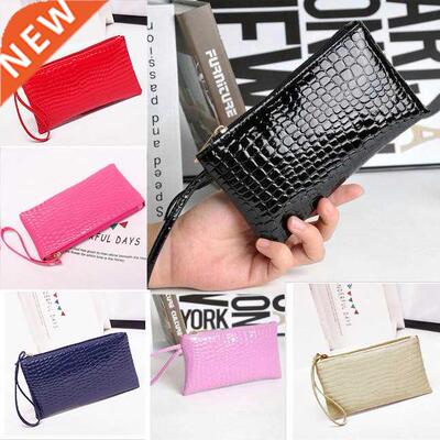 Women Leather Clutch Handbag Bag Solid Color Purses And Han